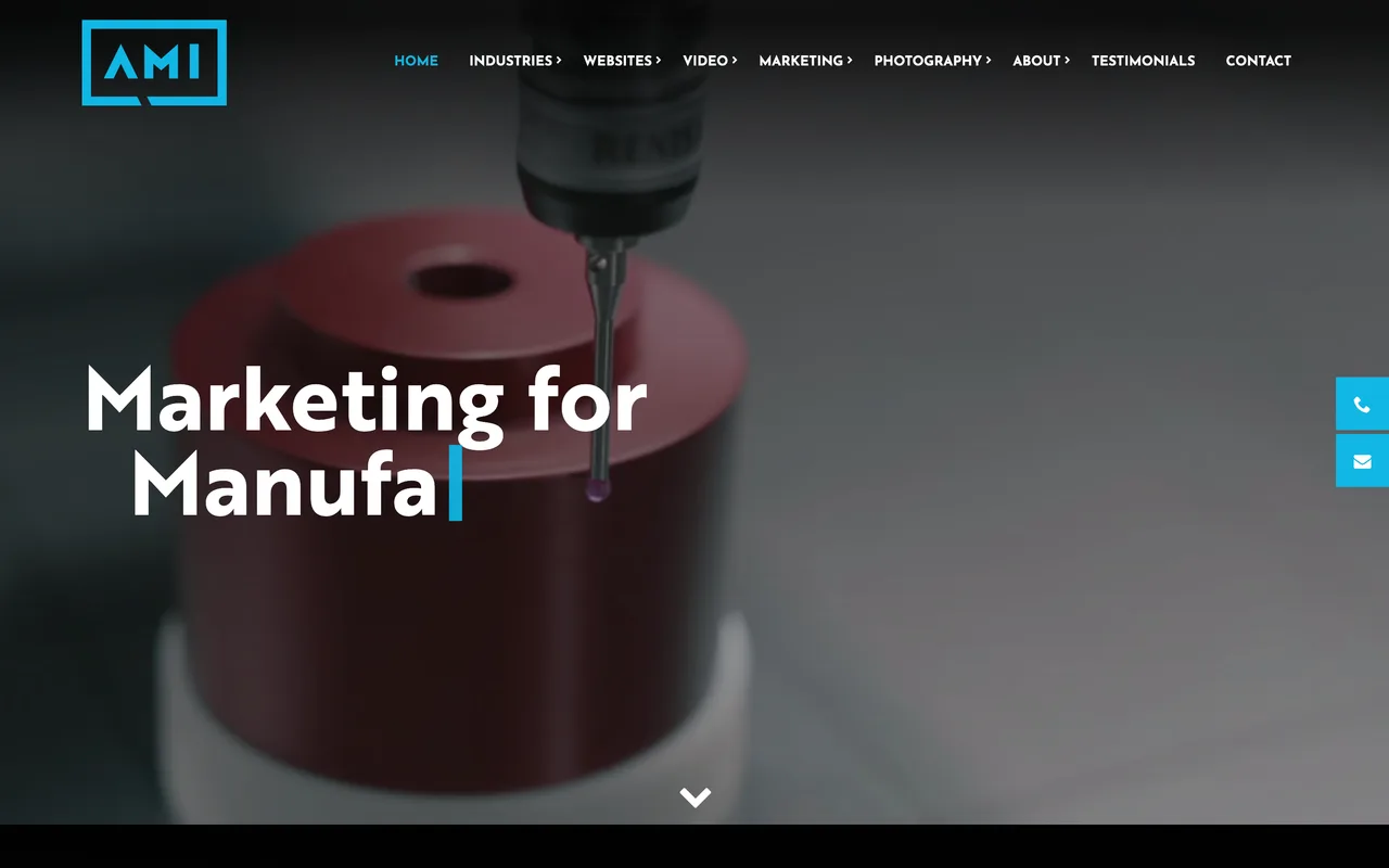 AMI - Marketing for Manufacturing homepage screenshot, Industrial and manufacturing SEO and digital marketing