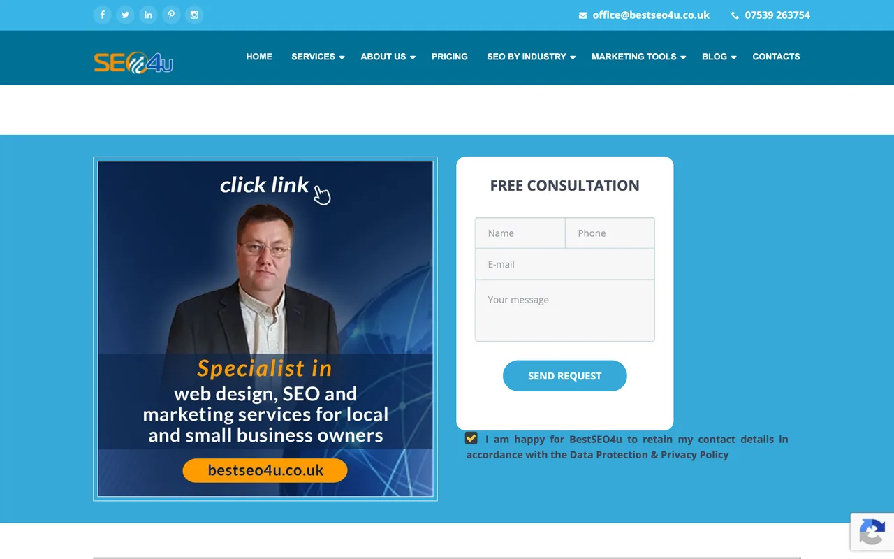 BestSEO4u homepage screenshot, SEO, local SEO and WordPress