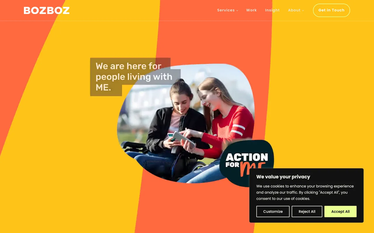 Bozboz homepage screenshot, Web design with AI search optimisation