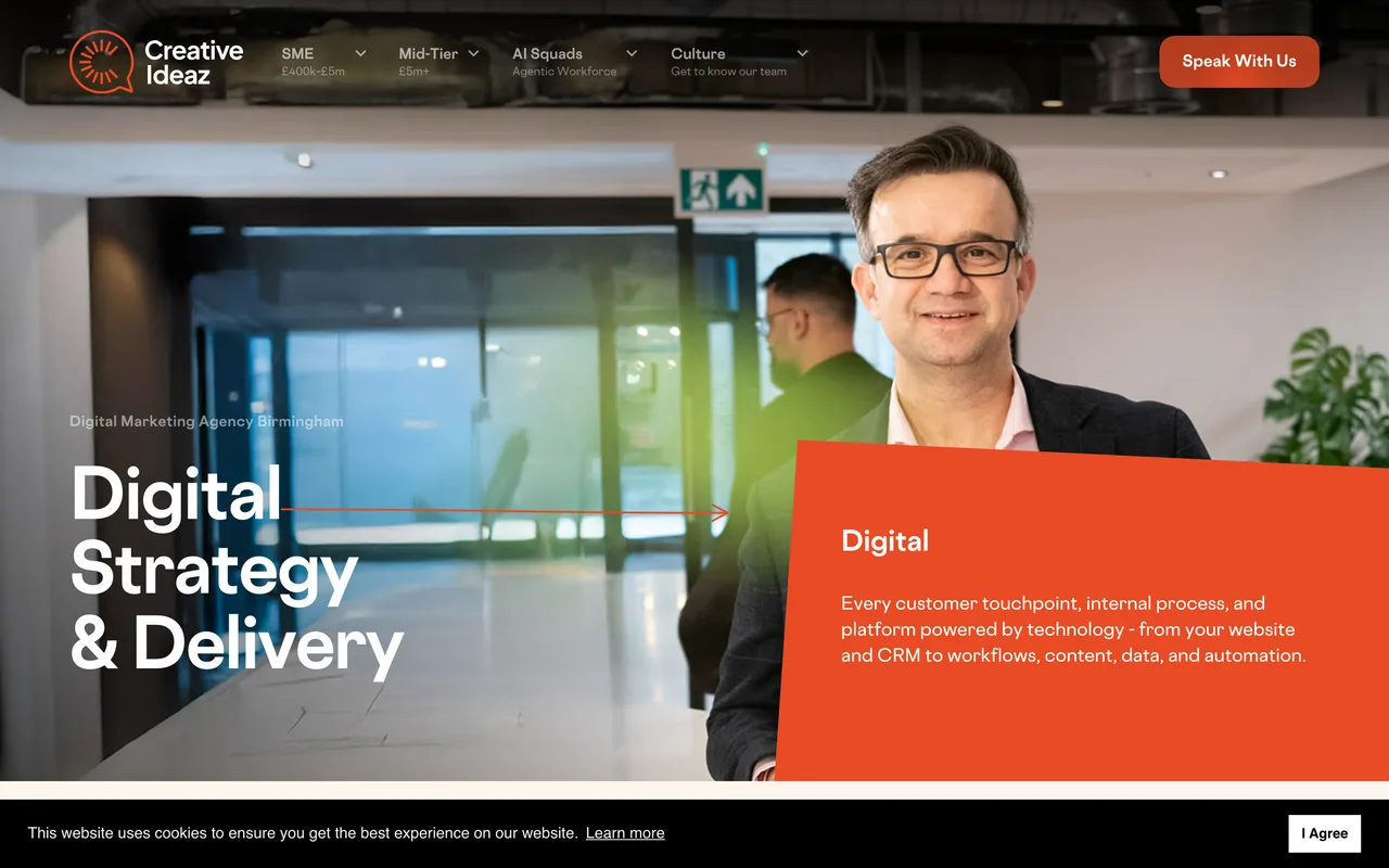 Creative Ideaz homepage screenshot, WooCommerce and ecommerce SEO