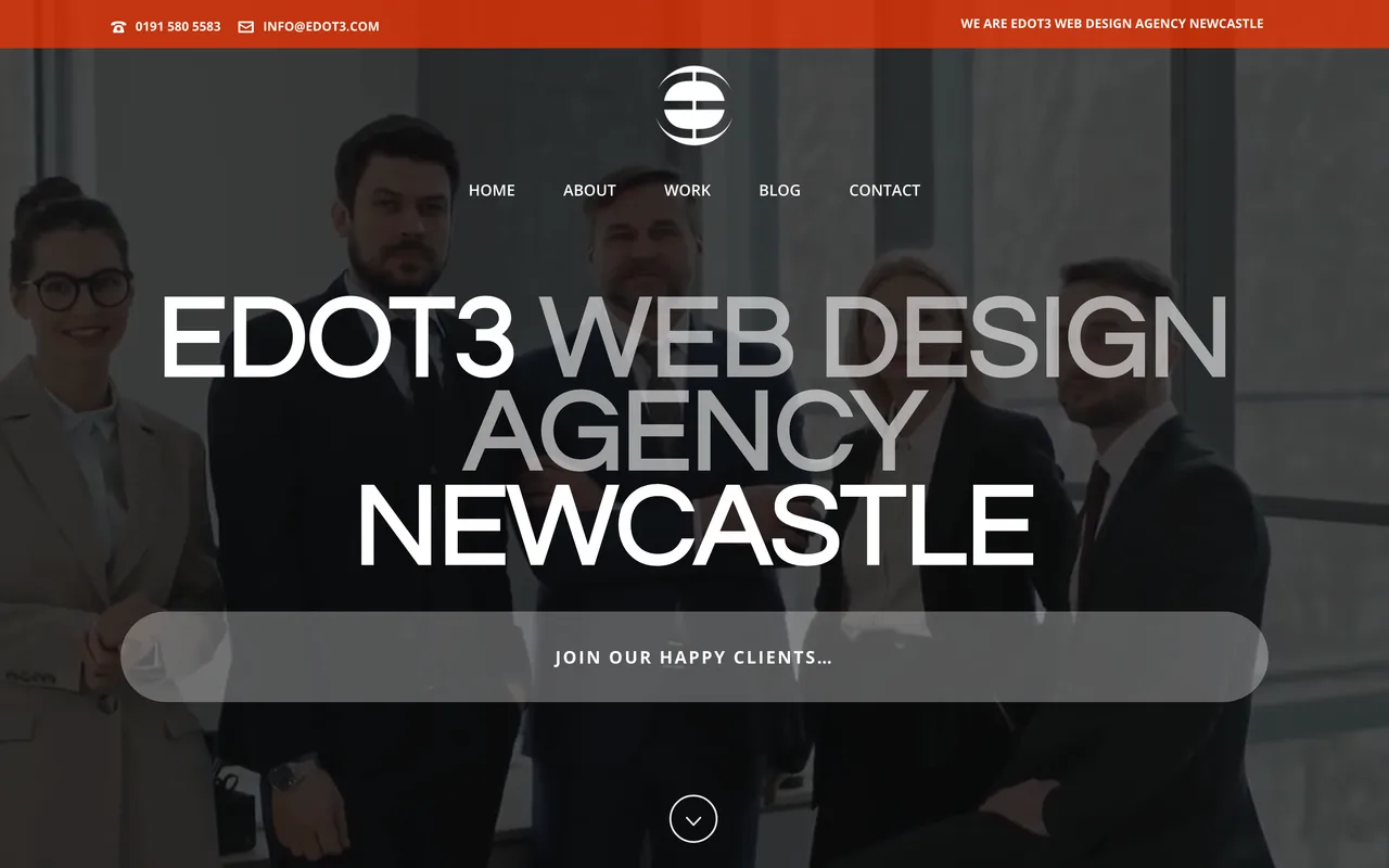 EDOT3 homepage screenshot, Web design, branding and SEO strategy