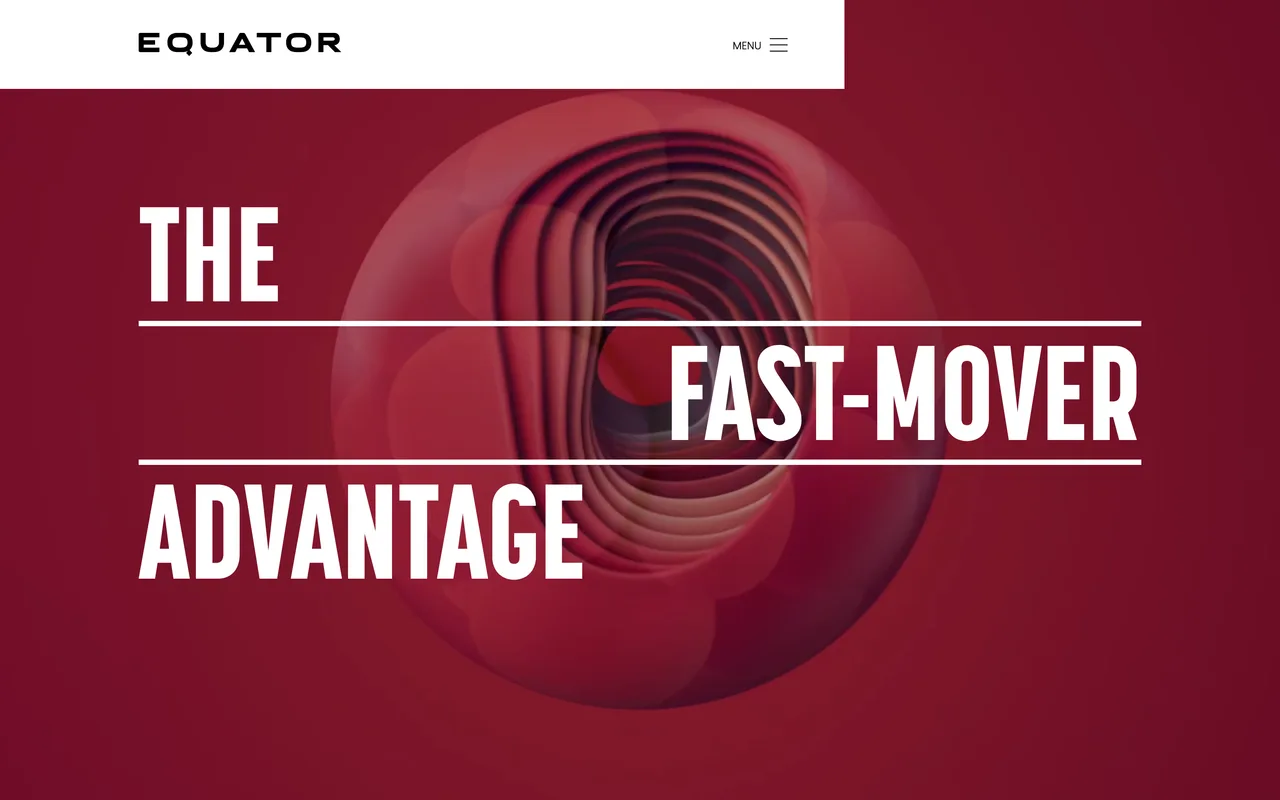 Equator homepage screenshot, Digital experience, performance marketing and SEO