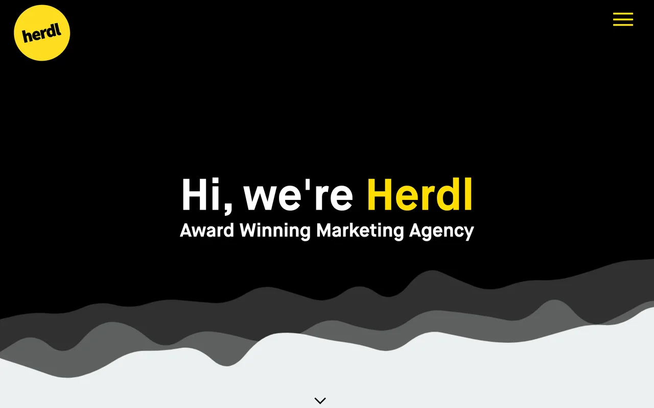 Herdl homepage screenshot, SEO, PPC and web design