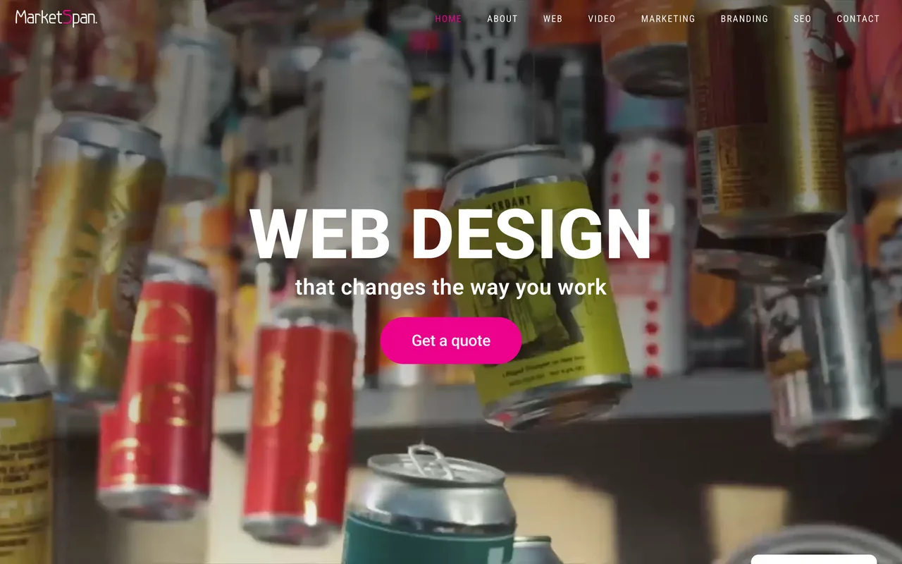 MarketSpan homepage screenshot, Web design and SEO