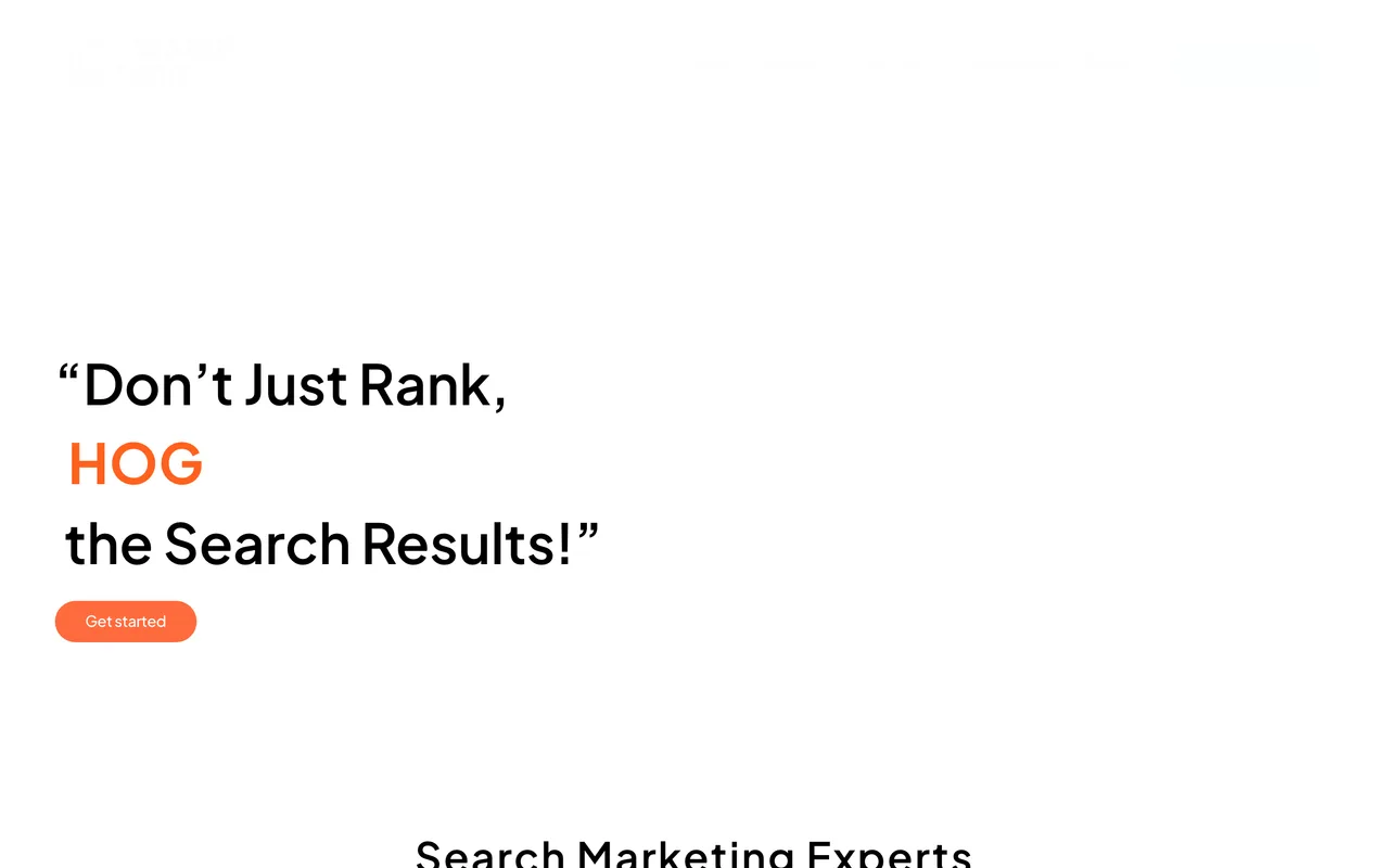 Search Hog homepage screenshot, Shopify SEO and PPC