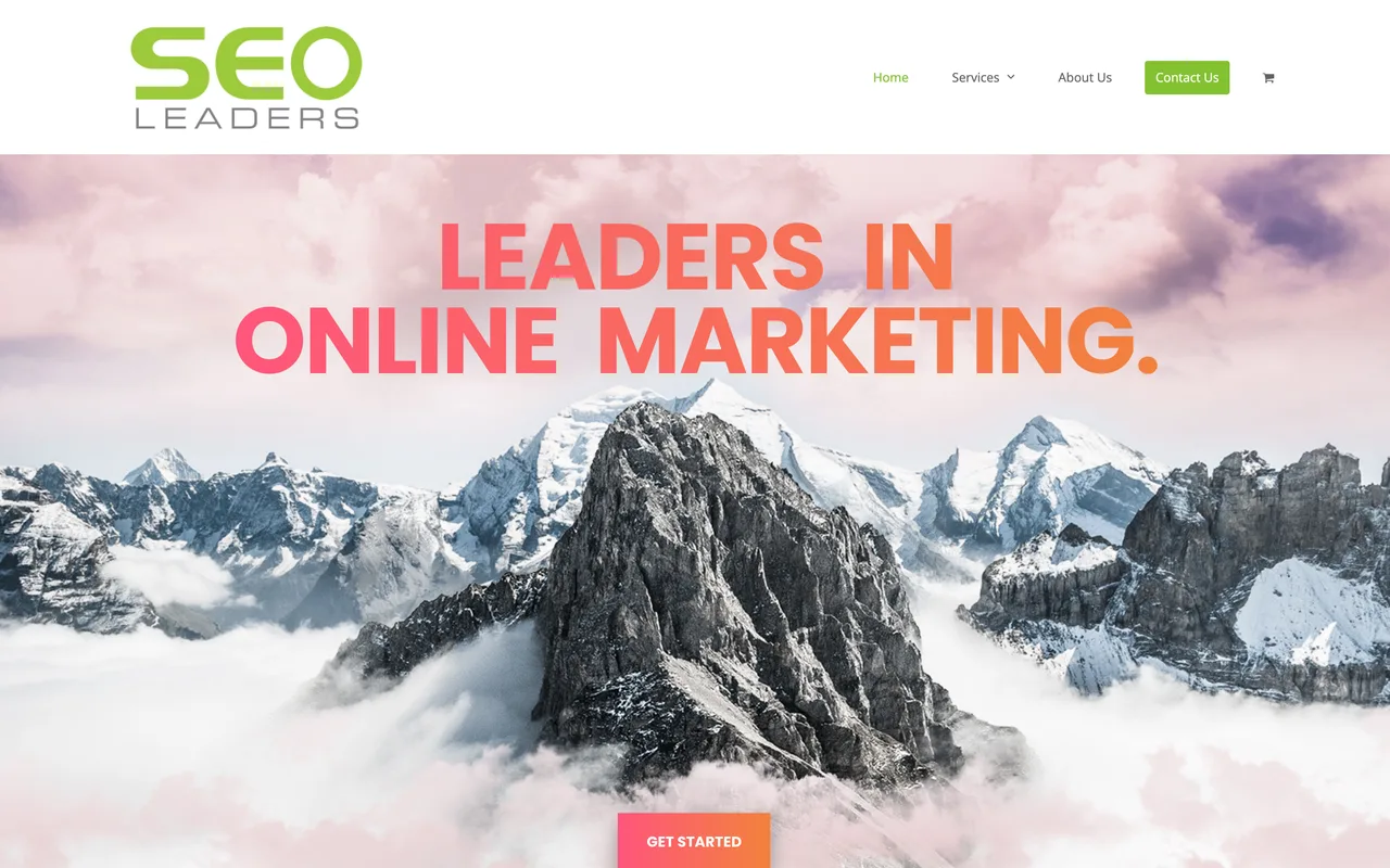 SEO Leaders homepage screenshot, SEO, web design and Google Ads